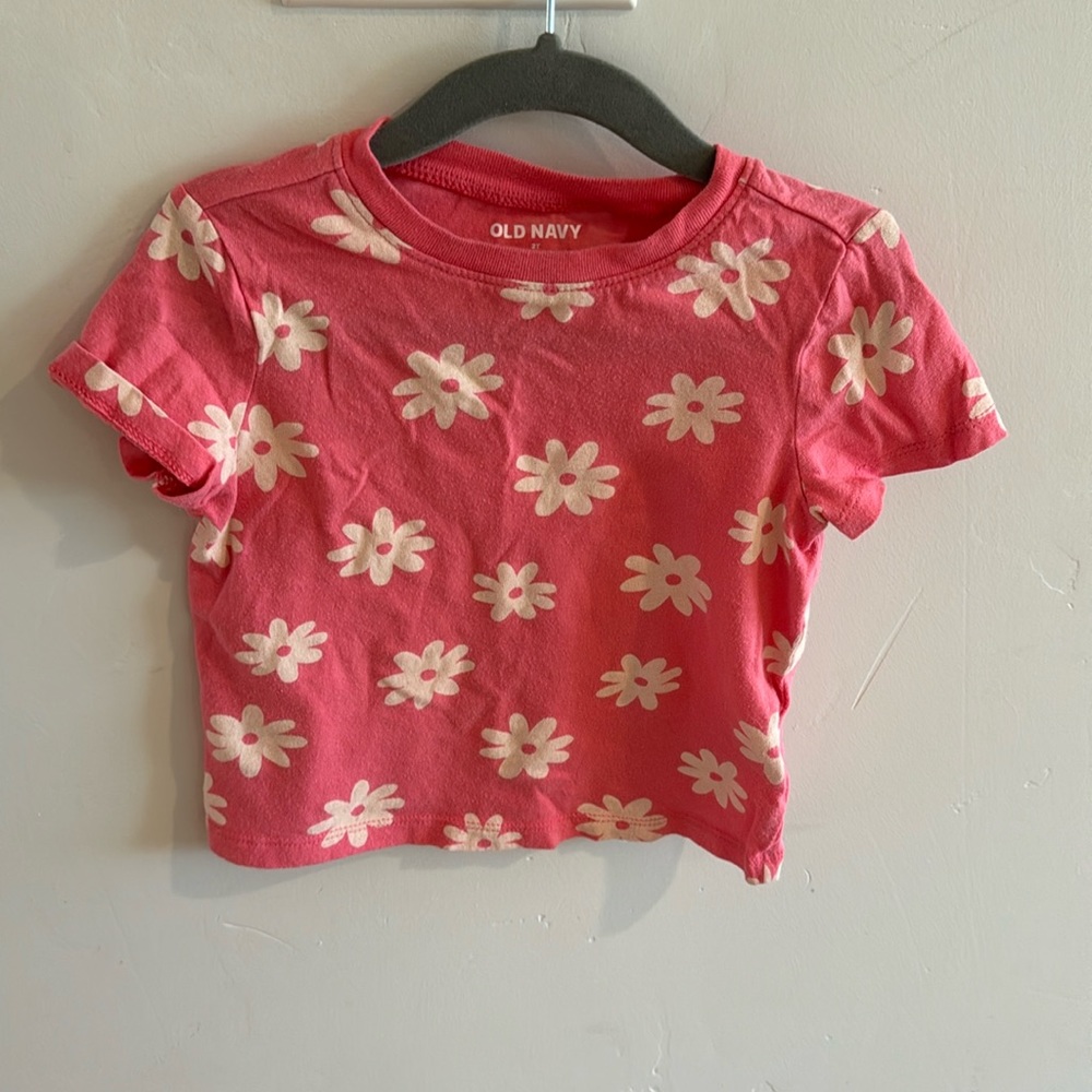 Old Navy Pink & White Flower Shirt